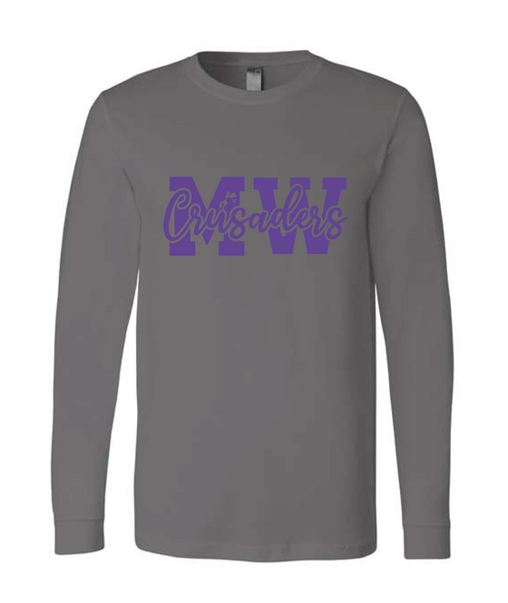 MWHS - Bella + Canvas ® Unisex Jersey Long Sleeve Tee - Purple MW Crusaders
