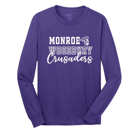 MWHS - Long Sleeve Tee - White Monroe Woodbury Crusaders