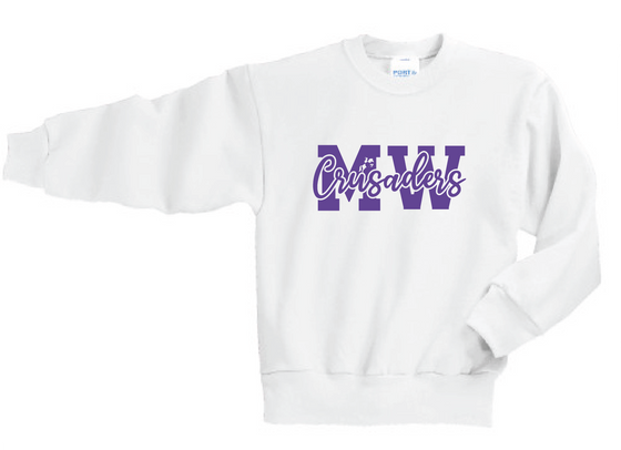 MWHS - Essential Fleece Crewneck Sweatshirt - Purple MW Crusaders
