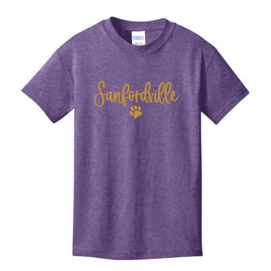 Sanfordville School -  Gold Foil "Sanfordville Paw" Blended Tee