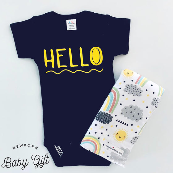 HELLO Newborn Baby Gift Set