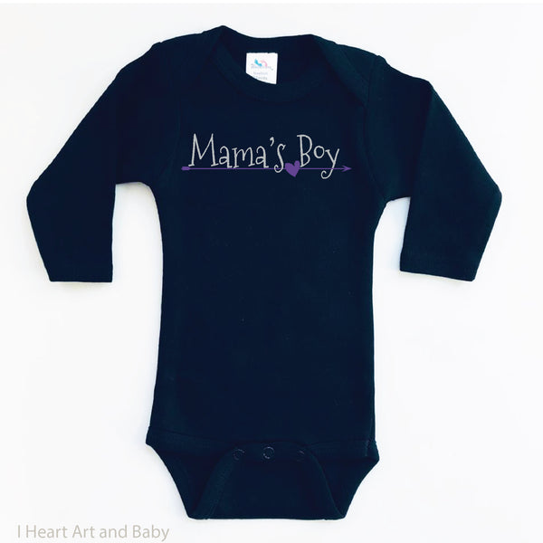 Mama's Boy, Baby Boy Outfit, Boy Mom Gift I Heart Art and Baby