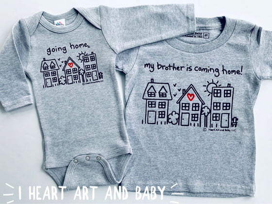 Going Home ® Sibling Shirts, Big Brother and Big Sister Shirts