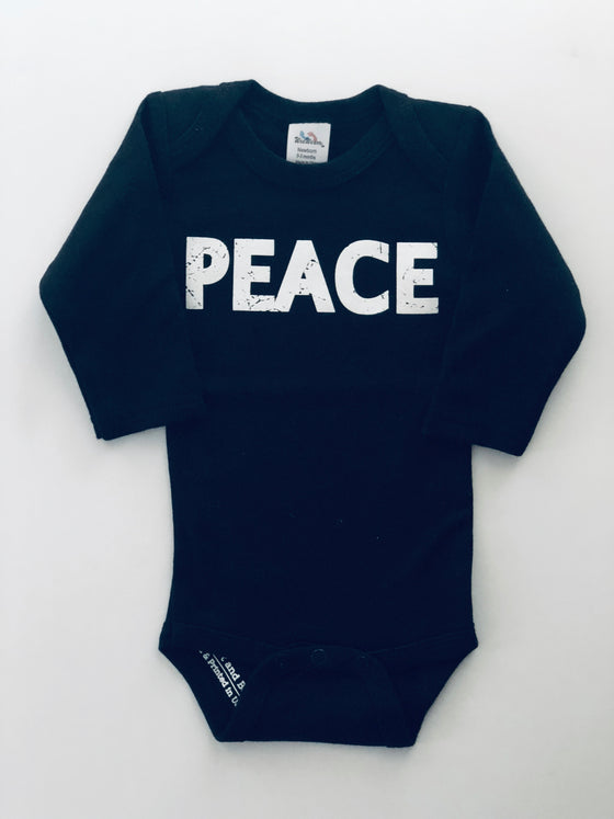 Peace Baby Gift Set, Baby Outfit and Matching Burp Cloth