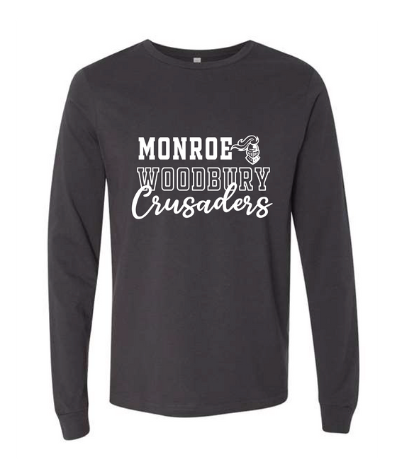 MWHS - Bella + Canvas ® Unisex Jersey Long Sleeve Tee - White Monroe Woodbury Crusaders