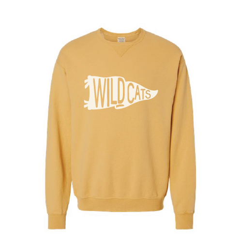WVMS - ComfortWash by Hanes Garment Dyed Crewneck Sweatshirt - Beige Flag