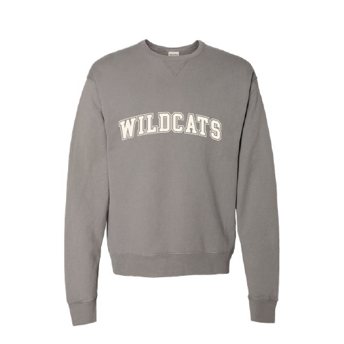 WVMS - ComfortWash by Hanes Garment Dyed Crewneck Sweatshirt - Beige Wildcats