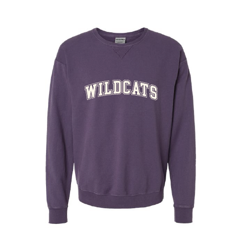 WVMS - ComfortWash by Hanes Garment Dyed Crewneck Sweatshirt - Beige Wildcats