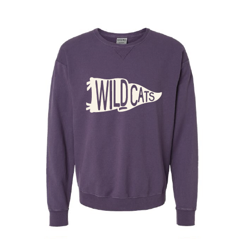 WVMS - ComfortWash by Hanes Garment Dyed Crewneck Sweatshirt - Beige Flag