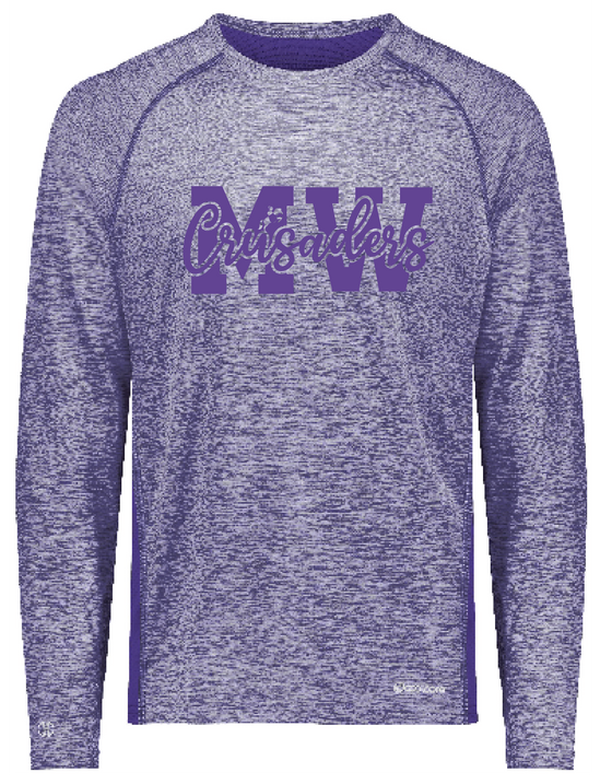 MWHS - Holloway Electrify Coolcore® Long Sleeve Tee - Purple MW Crusaders
