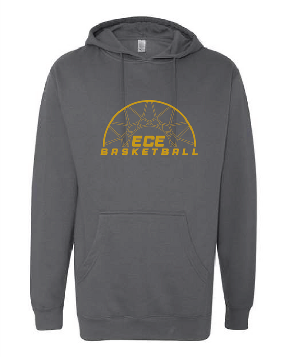 East Coast Elite Basketball - Midweight Hooded Sweatshirt - ECE Basketball Logo