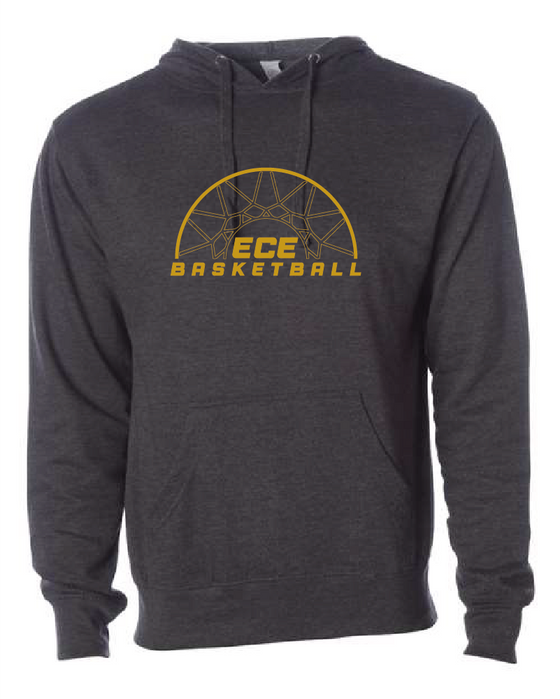 East Coast Elite Basketball - Midweight Hooded Sweatshirt - ECE Basketball Logo