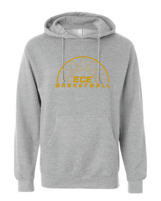 East Coast Elite Basketball - Midweight Hooded Sweatshirt - ECE Basketball Logo