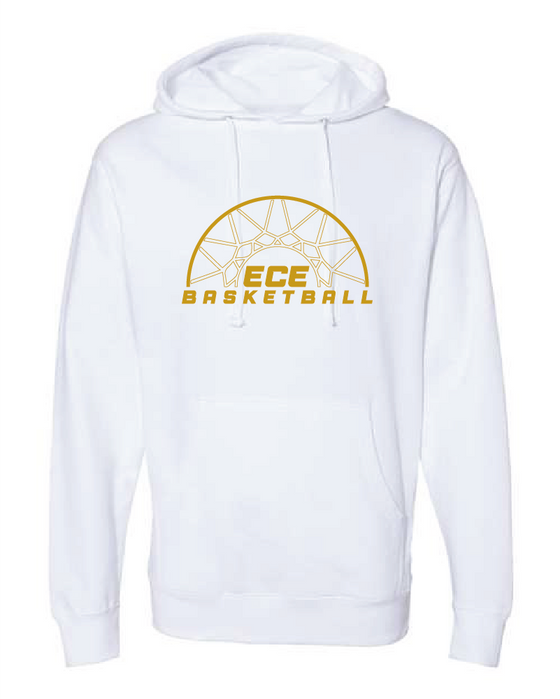 East Coast Elite Basketball - Midweight Hooded Sweatshirt - ECE Basketball Logo