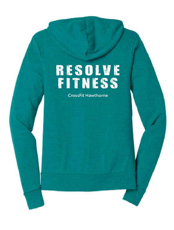 Bella+Canvas Unisex Triblend Full-Zip Lightweight Hoodie - Resolve Fitness CrossFit Hawthorne