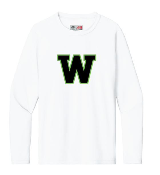 St. Stephen's Warriors - White Out "W" Cooling Performance Long Sleeve Tee