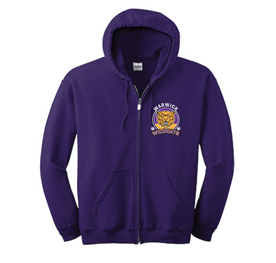 Sanfordville School - Wildcat Chest Logo Full Zip Hooded Sweatshirt