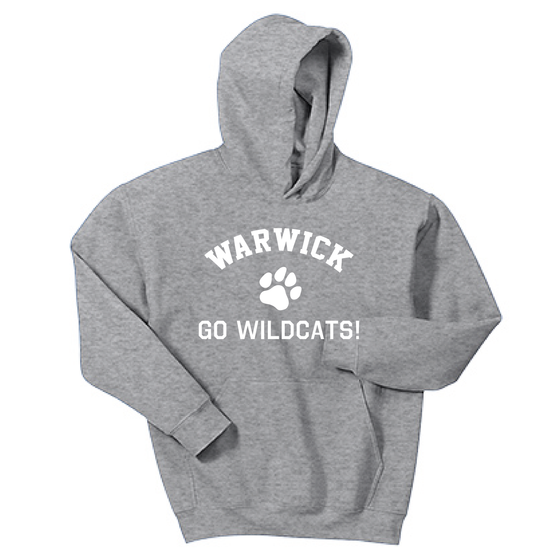 Sanfordville School -  White "Go Wildcats" Hooded Sweatshirt