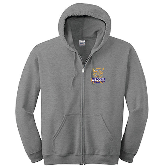 WVMS - Full Zip Hooded Sweatshirt - Warwick Wildcats Logo
