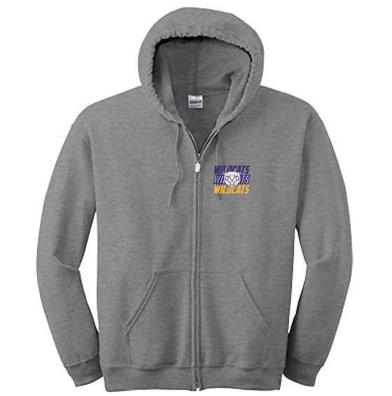 WVMS - Full Zip Hooded Sweatshirt - Wildcats Logo