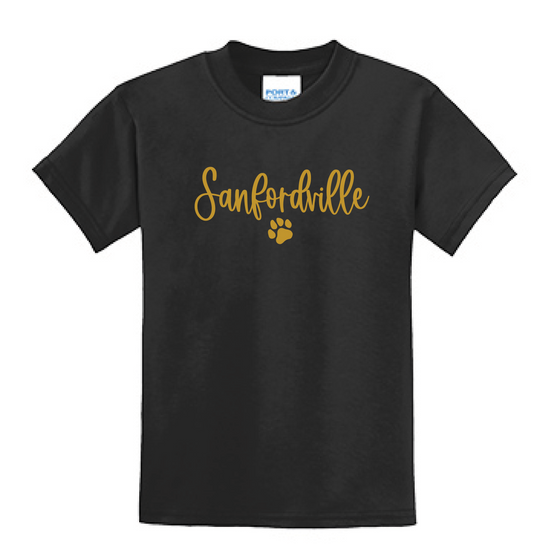 Sanfordville School -  Gold Foil "Sanfordville Paw " Blended Tee