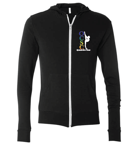OCSC Gymnastics Team - Bella + Canvas ® Triblend Lightweight Full-Zip Hooded Long Sleeve Tee