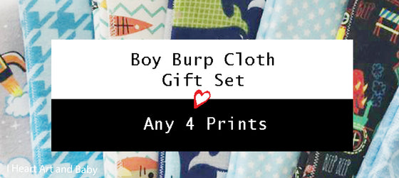 Boy Burp Cloth Gift Set