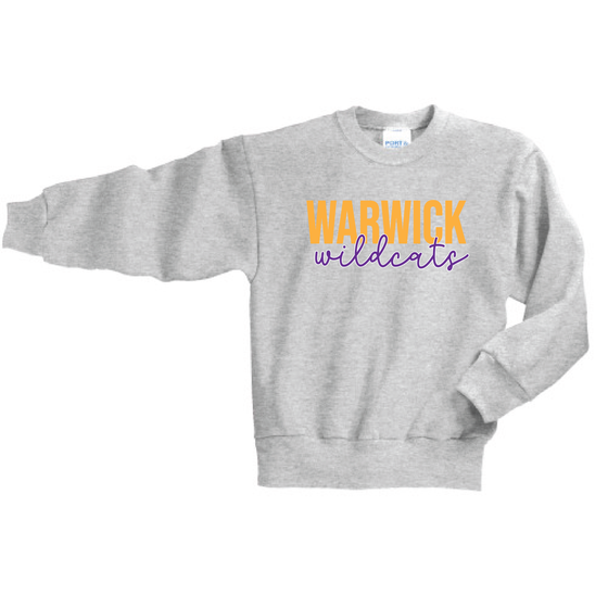 WVMS - Fleece Crewneck Sweatshirt - Warwick Wildcats Multi-Color Logo