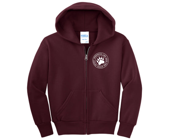 Greenwood Lake Union Free School District "Chest Circle Emblem" - Full Zip Hooded Sweatshirt