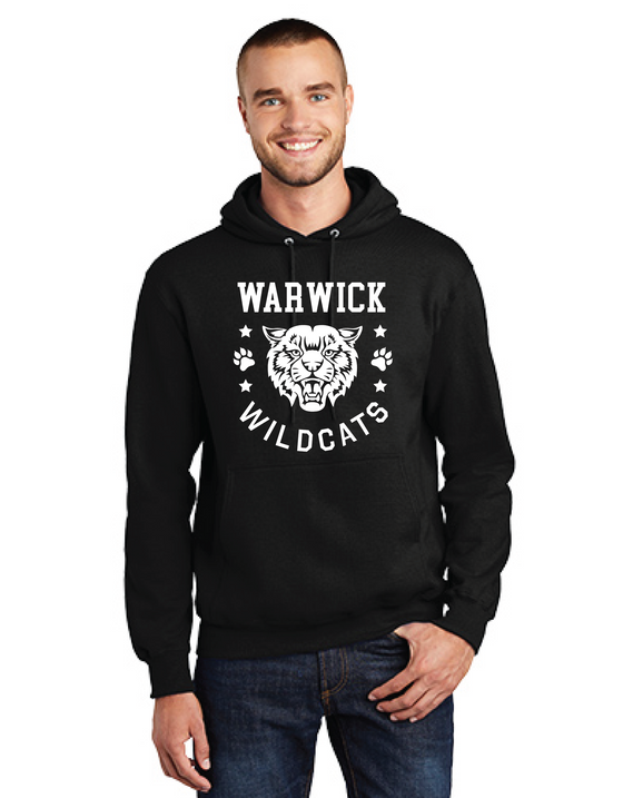 WVMS - Pullover Hooded Sweatshirt - White Warwick Logo