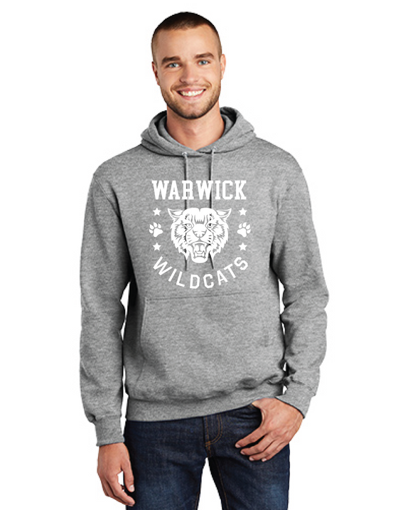 WVMS - Pullover Hooded Sweatshirt - White Warwick Logo