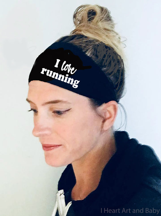 I Love Running Headband, Distance Headband, Motivational Gift