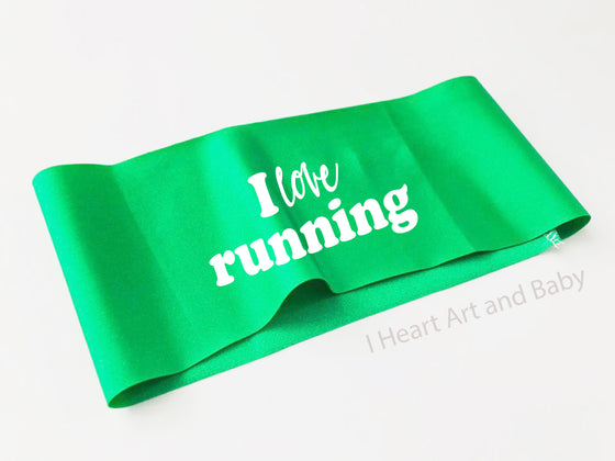 I Love Running Headband, Distance Headband, Motivational Gift