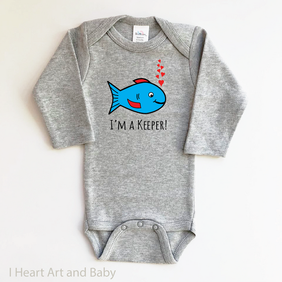 I'm A Keeper Grey Fish Outfit