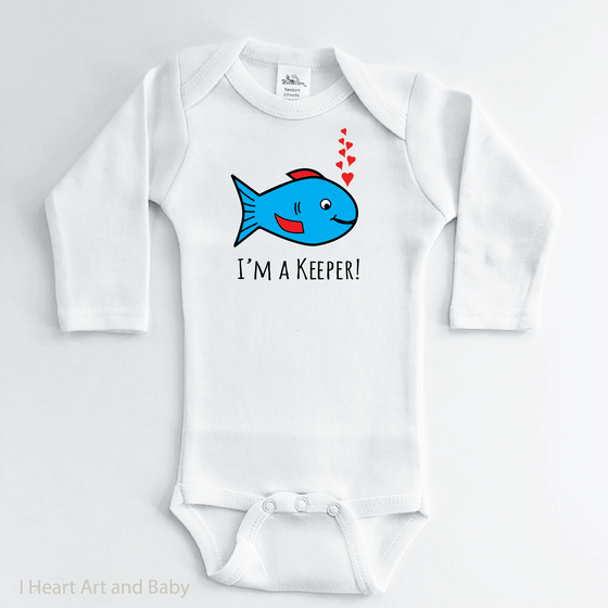 I'm A Keeper White Fish Outfit