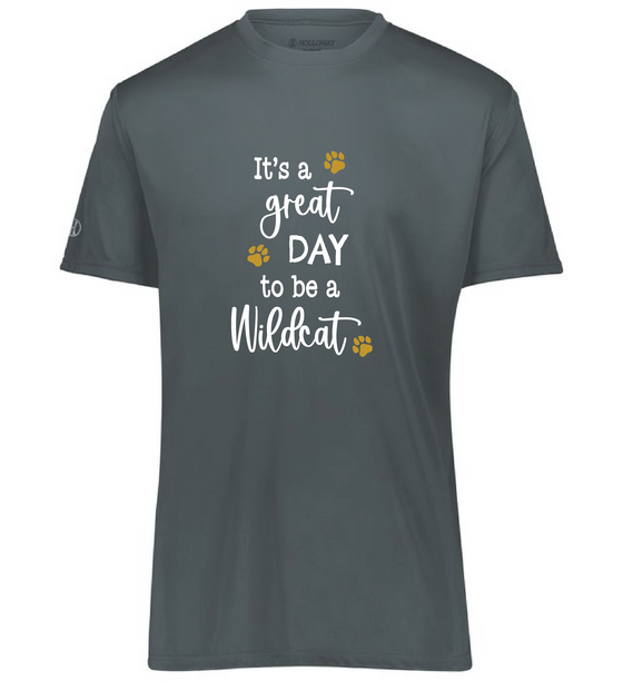 Sanfordville School -  Holloway Momentum Tee - Gold Foil and White Ink "Great Day" Athletic Tee