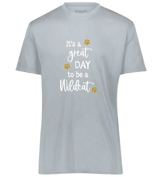 Sanfordville School -  Holloway Momentum Tee - Gold Foil and White Ink "Great Day" Athletic Tee