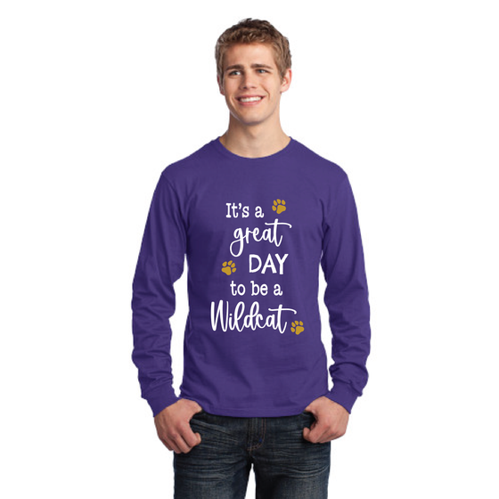 Sanfordville School -  Gold Foil and White Ink "Great Day" Long Sleeve Tee