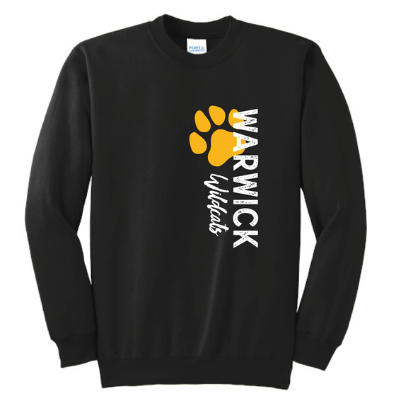 Sanfordville School - White and Gold "Warwick Wildcats" Fleece Crewneck Sweatshirt