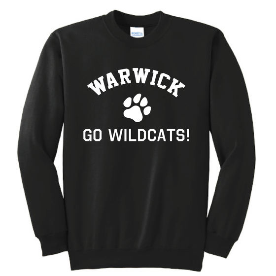 Sanfordville School - White "Go Wildcats" Fleece Crewneck Sweatshirt