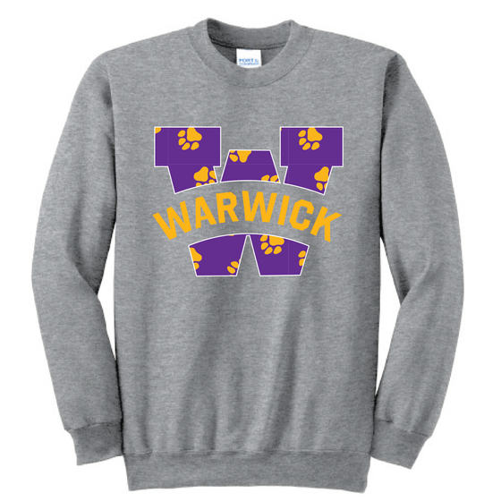 Sanfordville School - Multi-Color "W" Fleece Crewneck Sweatshirt
