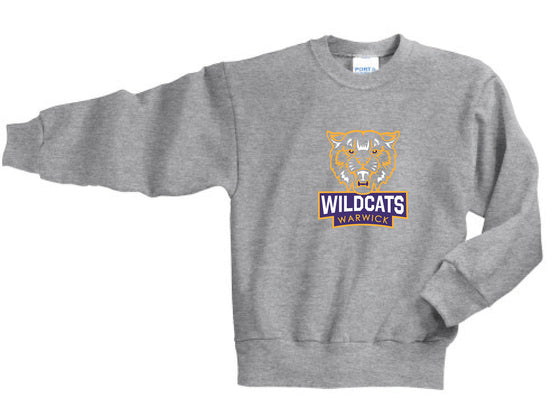 WVMS - Fleece Crewneck Sweatshirt - Warwick Wildcats Logo