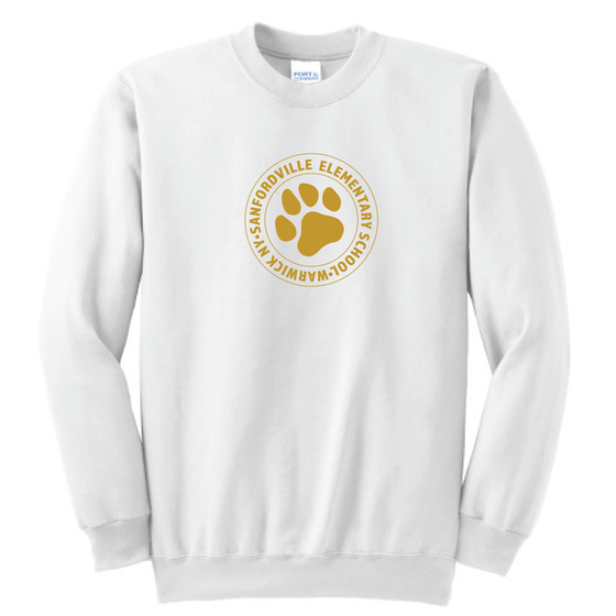 Sanfordville School - Vegas Gold "Circle Emblem" Fleece Crewneck Sweatshirt