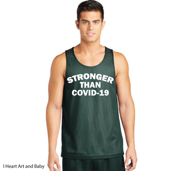 Stronger Than Covid-19 - Mesh Reversible Tank for Youth Boys