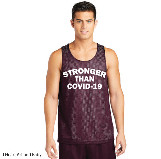 Stronger Than Covid-19 - Mesh Reversible Tank for Youth Boys