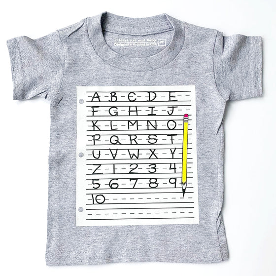 Grey Alphabet Shirt for Toddler