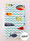 Chevron fish- boy burp cloth