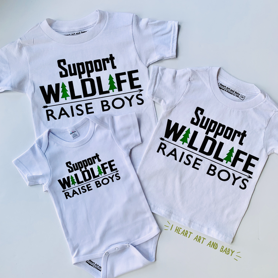 Support Wildlife Raise Boys - Short Sleeve Kids T-Shirt
