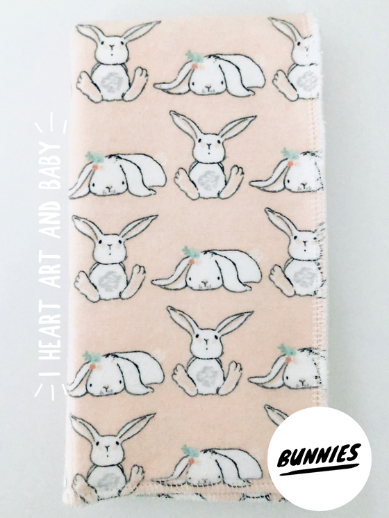 Bunnies- boy burp cloth