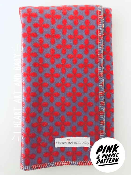 Pink and Purple Pattern Burp Cloth